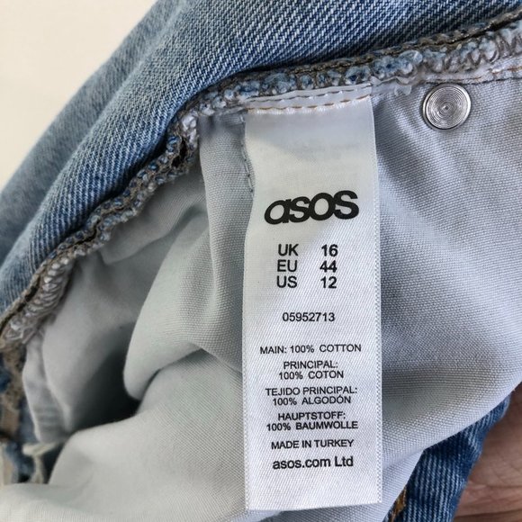 ASOS DENIM Lightwash Ripped Denim Jean Shorts 12 - Picture 11 of 11